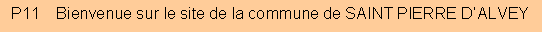 Zone de Texte: P11    Bienvenue sur le site de la commune de SAINT PIERRE D�ALVEY